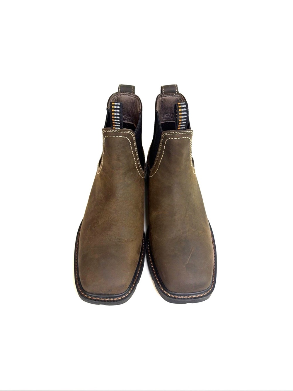 Ariat Groundbreaker Chelsea H20 Brown Leather Work Boots Men Size 8 D Soft Toe